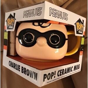 CHARLIE BROWN Pop Ceramic Mug NEW Cup Peanuts Halloween mask coffee